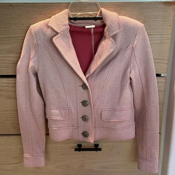 CAbi Amelia Cropped Red/Pink Jacket style #5301 - Picture 3 of 8